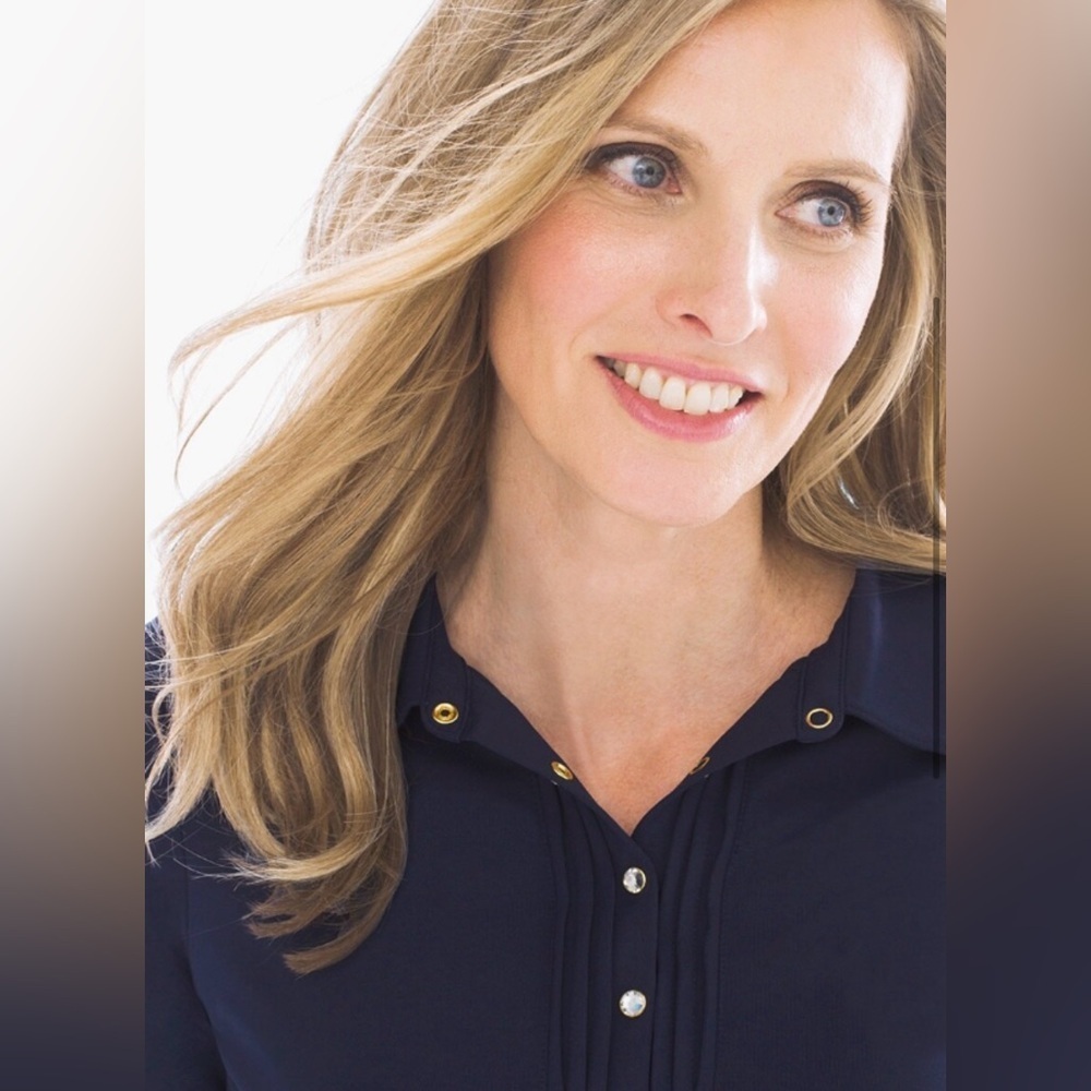 NWT Chico’s Pleated Placket Polo - Picture 2 of 8